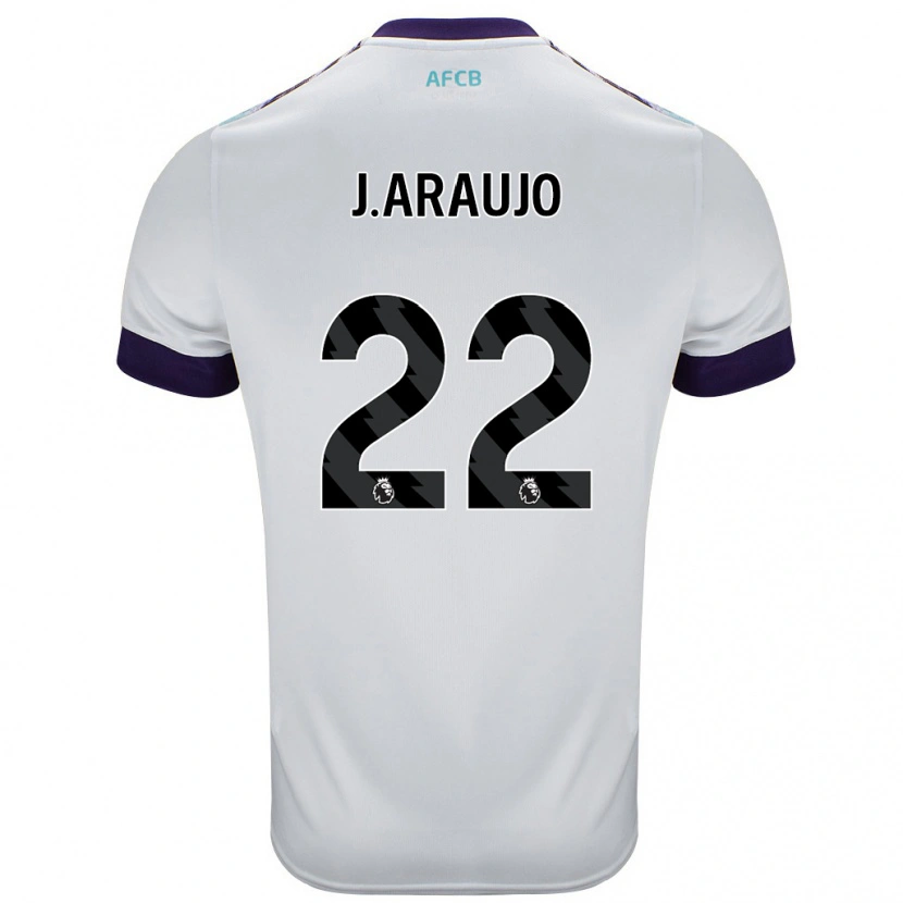 Danxen Kinderen Julián Araujo #28 Wit Groen Paars Uitshirt Uittenue 2024/25 T-Shirt