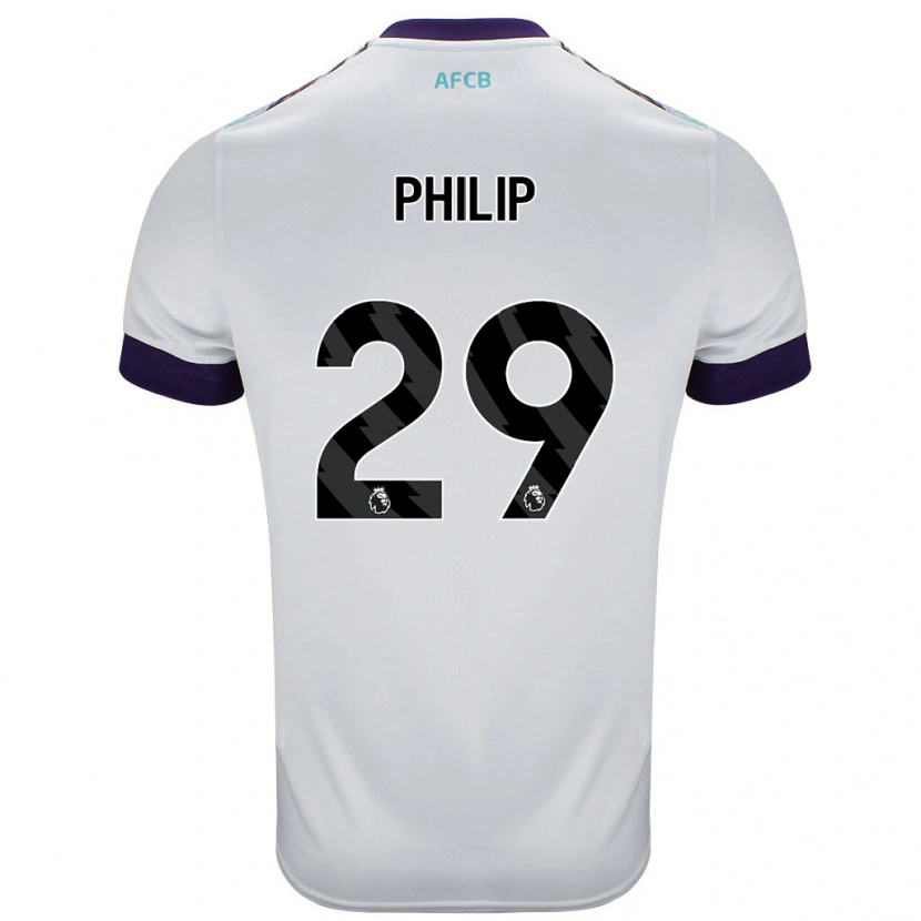 Danxen Kinderen Philip Billing #29 Wit Groen Paars Uitshirt Uittenue 2024/25 T-Shirt