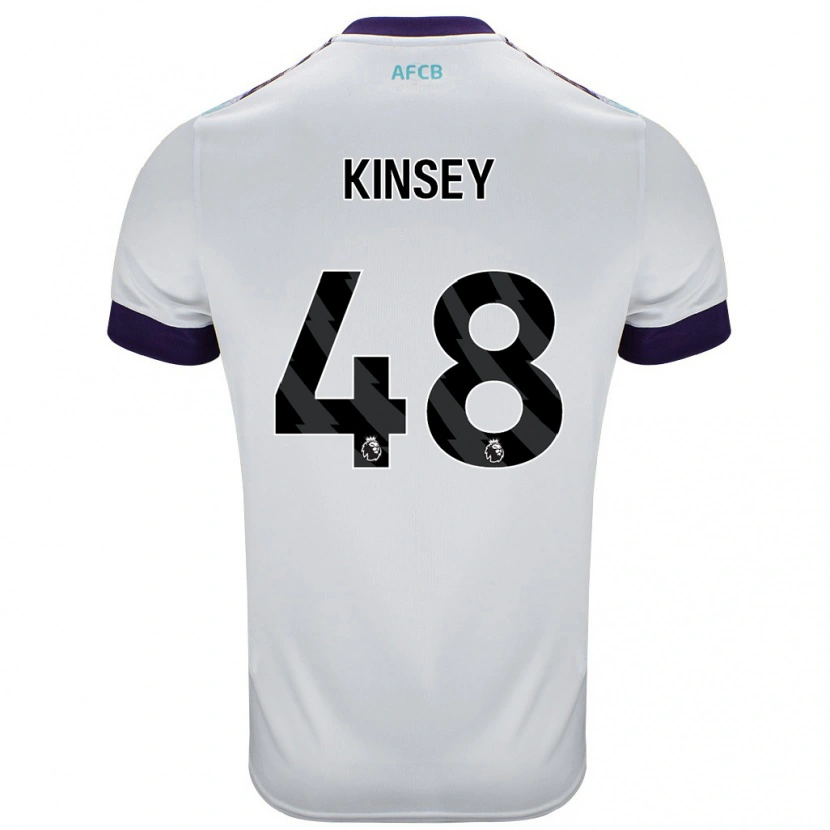 Danxen Kinderen Max Kinsey #48 Wit Groen Paars Uitshirt Uittenue 2024/25 T-Shirt