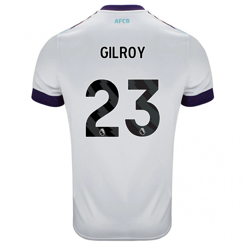 Danxen Kinderen Chloe Gilroy #23 Wit Groen Paars Uitshirt Uittenue 2024/25 T-Shirt