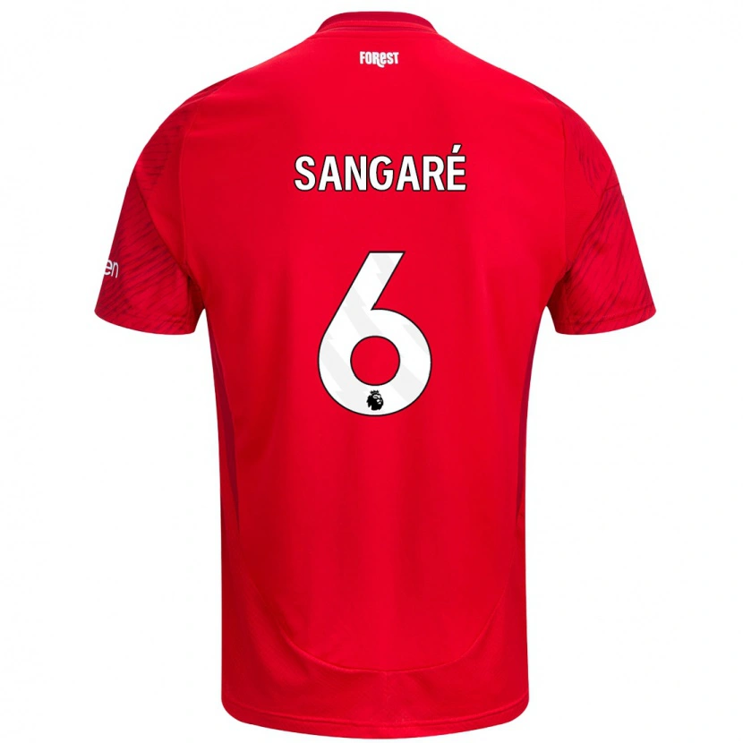 Danxen Heren Ibrahim Sangaré #6 Rood Wit Thuisshirt Thuistenue 2024/25 T-Shirt