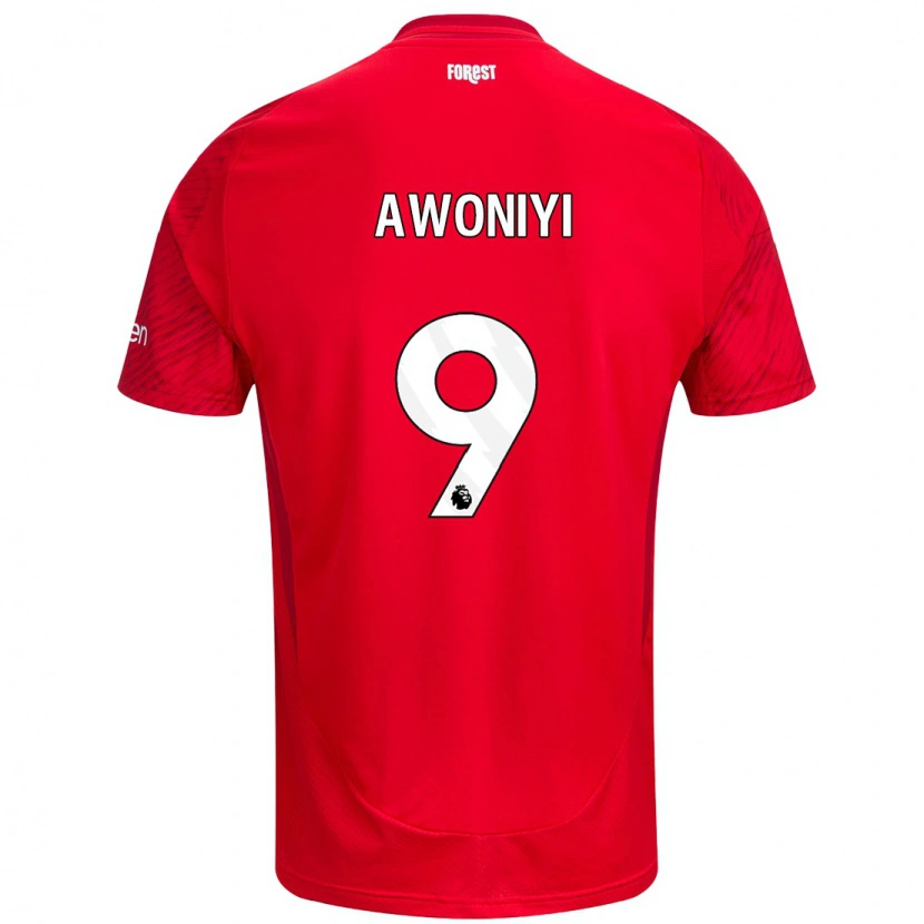 Danxen Heren Taiwo Awoniyi #9 Rood Wit Thuisshirt Thuistenue 2024/25 T-Shirt