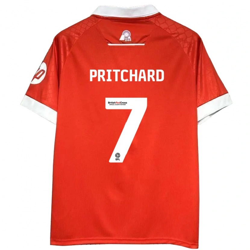 Danxen Heren Rebecca Pritchard #7 Rood Wit Thuisshirt Thuistenue 2024/25 T-Shirt