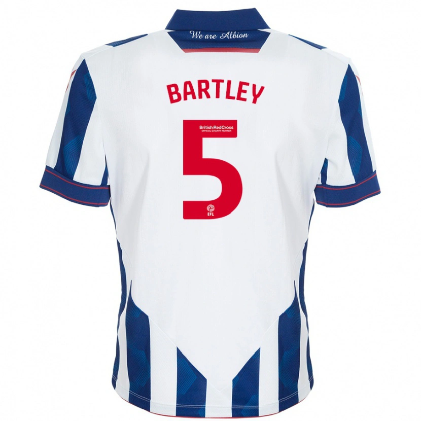 Danxen Heren Kyle Bartley #5 Wit Donkerblauw Thuisshirt Thuistenue 2024/25 T-Shirt