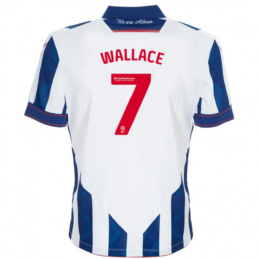 Danxen Heren Jed Wallace #7 Wit Donkerblauw Thuisshirt Thuistenue 2024/25 T-Shirt