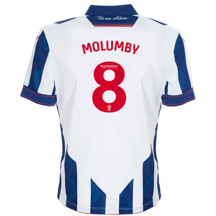 Danxen Heren Jayson Molumby #8 Wit Donkerblauw Thuisshirt Thuistenue 2024/25 T-Shirt