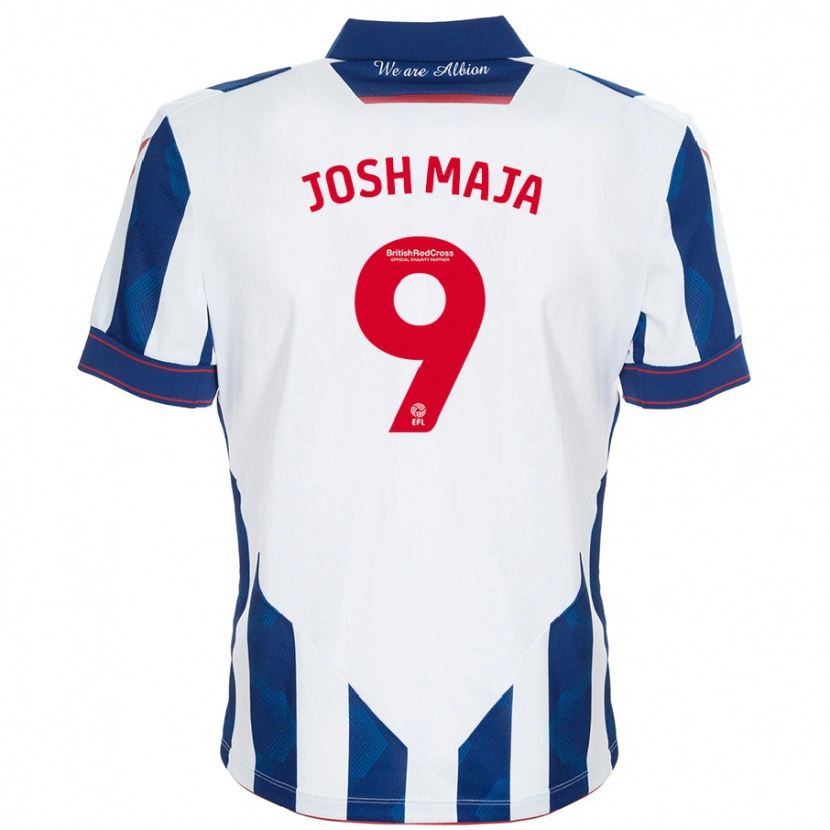 Danxen Heren Josh Maja #9 Wit Donkerblauw Thuisshirt Thuistenue 2024/25 T-Shirt