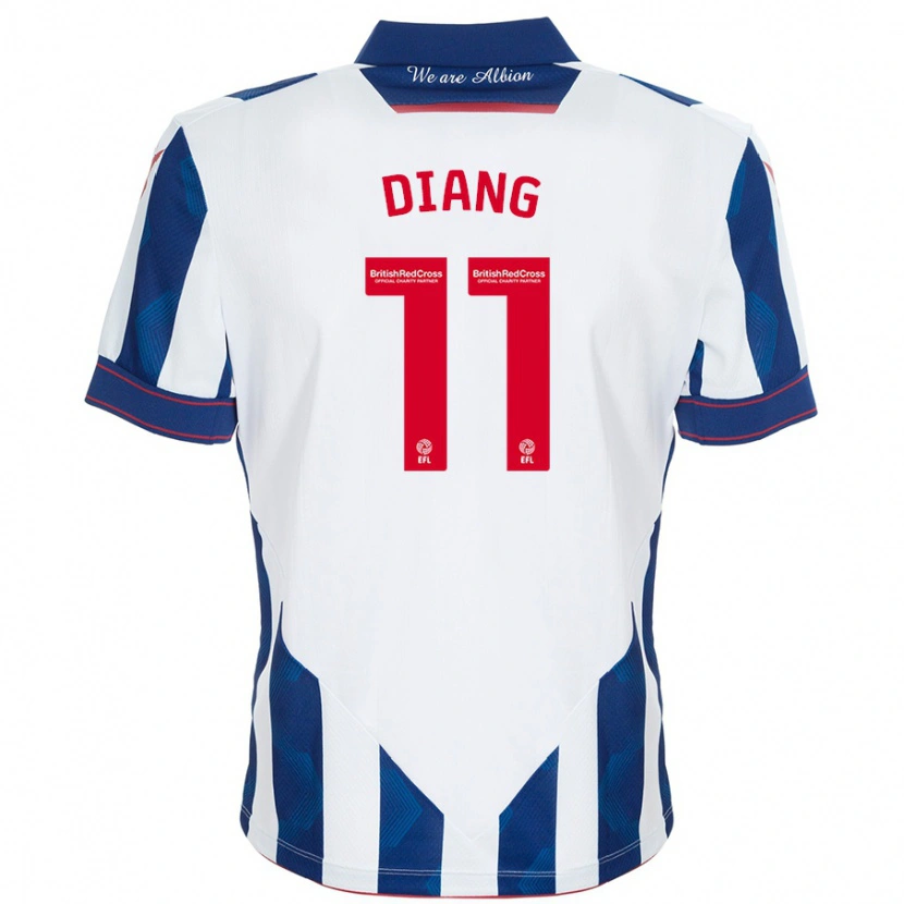 Danxen Heren Grady Diangana #11 Wit Donkerblauw Thuisshirt Thuistenue 2024/25 T-Shirt