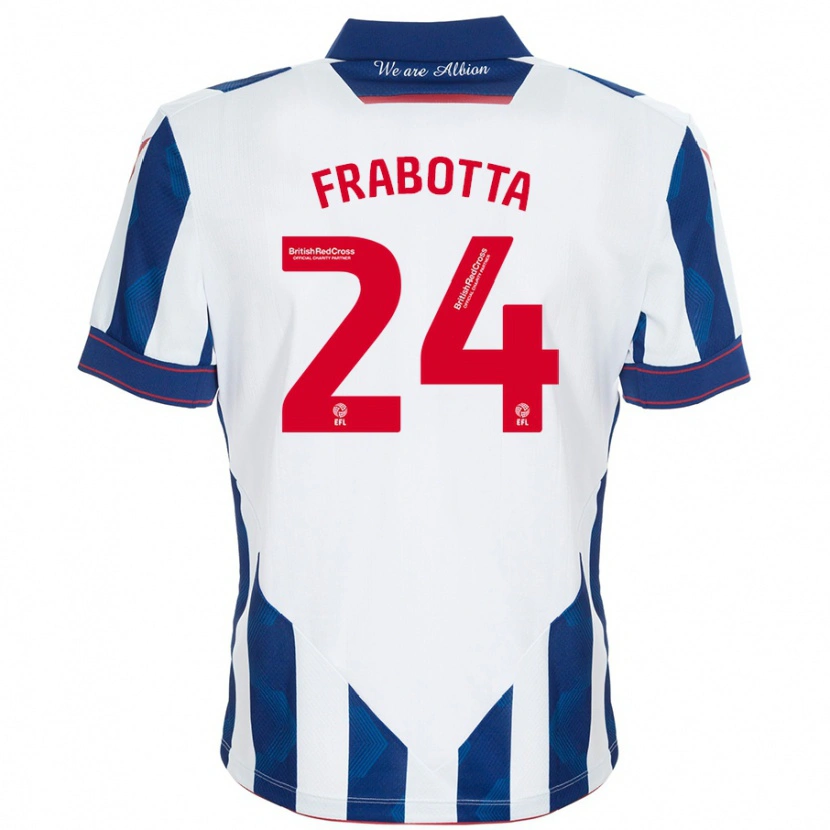 Danxen Heren Gianluca Frabotta #24 Wit Donkerblauw Thuisshirt Thuistenue 2024/25 T-Shirt