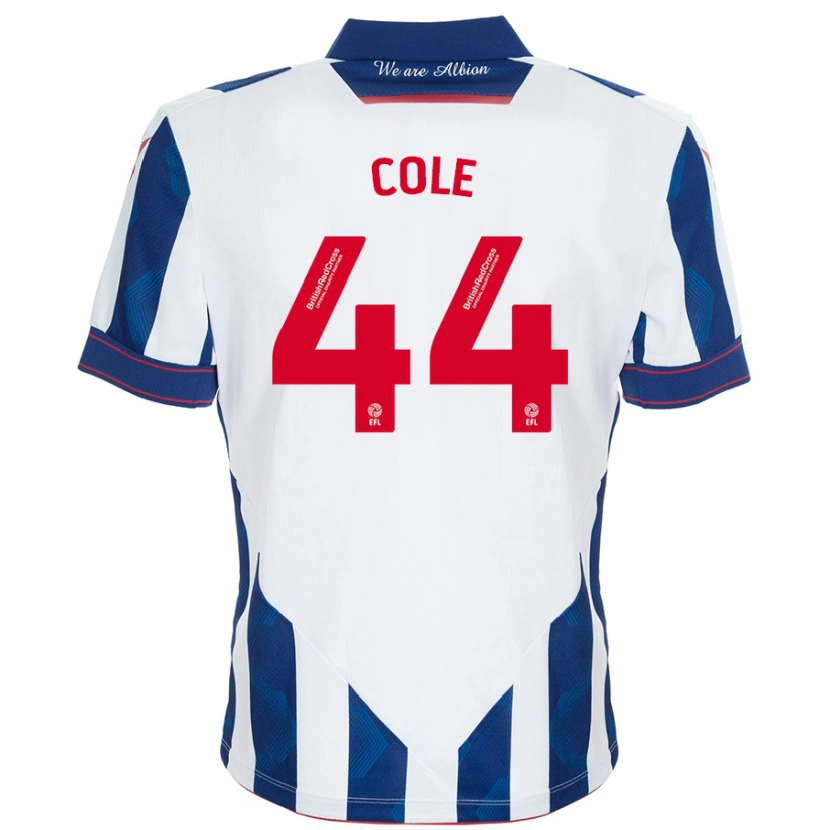 Danxen Heren Devante Cole #44 Wit Donkerblauw Thuisshirt Thuistenue 2024/25 T-Shirt