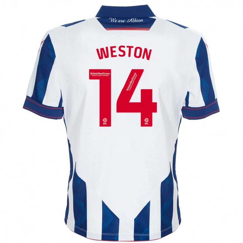 Danxen Heren Steph Weston #14 Wit Donkerblauw Thuisshirt Thuistenue 2024/25 T-Shirt