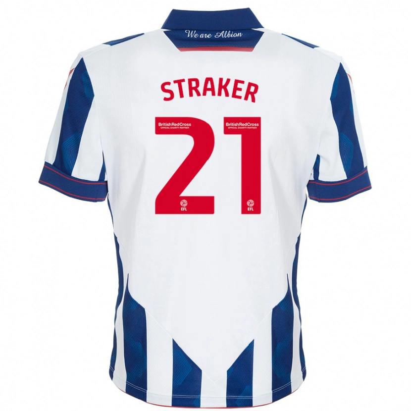 Danxen Heren Jannelle Straker #21 Wit Donkerblauw Thuisshirt Thuistenue 2024/25 T-Shirt