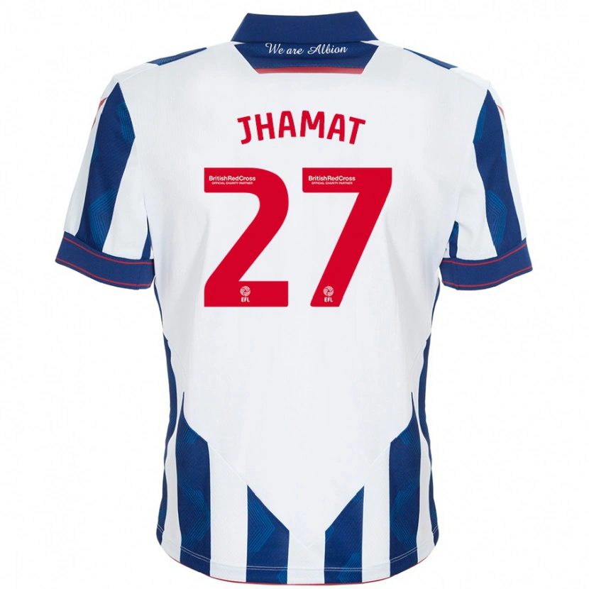 Danxen Heren Simran Jhamat #27 Wit Donkerblauw Thuisshirt Thuistenue 2024/25 T-Shirt