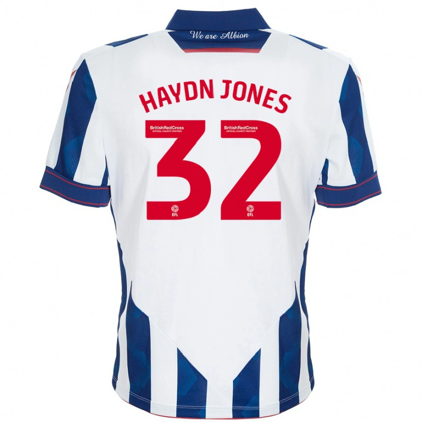 Danxen Heren Mackenzie Haydn-Jones #32 Wit Donkerblauw Thuisshirt Thuistenue 2024/25 T-Shirt