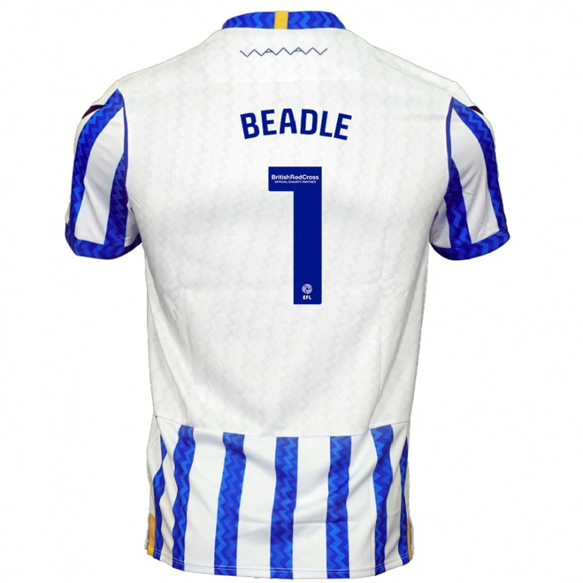 Danxen Heren James Beadle #1 Blauw Wit Thuisshirt Thuistenue 2024/25 T-Shirt