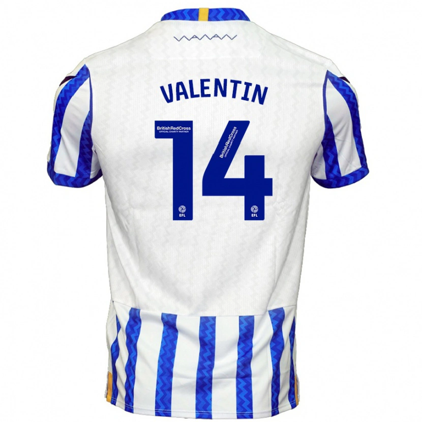 Danxen Heren Pol Valentín #14 Blauw Wit Thuisshirt Thuistenue 2024/25 T-Shirt