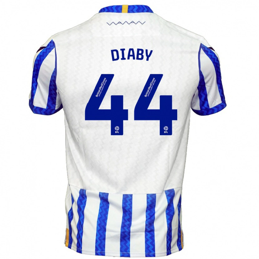 Danxen Heren Momo Diaby #44 Blauw Wit Thuisshirt Thuistenue 2024/25 T-Shirt