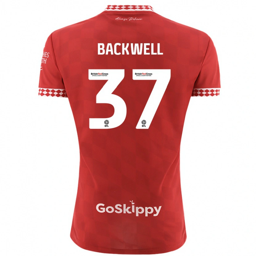 Danxen Heren Tommy Backwell #37 Rood Thuisshirt Thuistenue 2024/25 T-Shirt