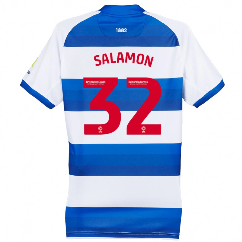 Danxen Heren Matteo Salamon #32 Wit Blauw Thuisshirt Thuistenue 2024/25 T-Shirt