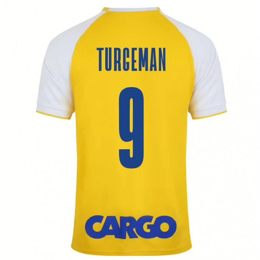 Danxen Heren Dor Turgeman #9 Geel Wit Thuisshirt Thuistenue 2024/25 T-Shirt