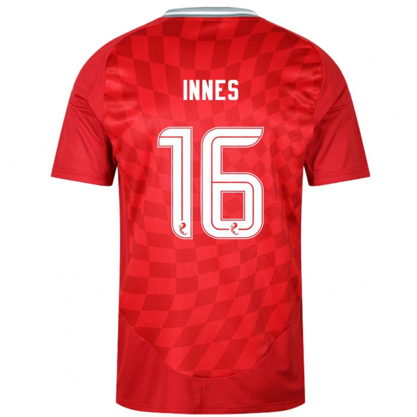 Danxen Heren Hannah Innes #16 Rood Thuisshirt Thuistenue 2024/25 T-Shirt