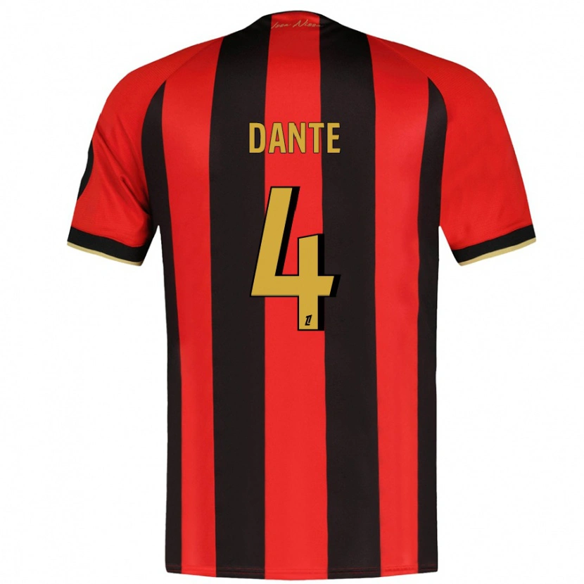 Danxen Heren Dante #4 Rood Zwart Thuisshirt Thuistenue 2024/25 T-Shirt