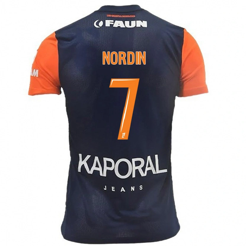 Danxen Heren Arnaud Nordin #7 Marineblauw Oranje Thuisshirt Thuistenue 2024/25 T-Shirt