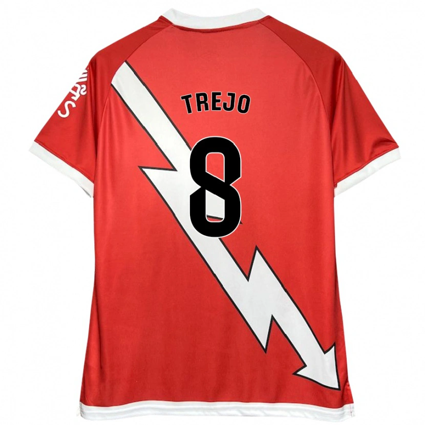 Danxen Heren Óscar Trejo #8 Wit Rood Thuisshirt Thuistenue 2024/25 T-Shirt