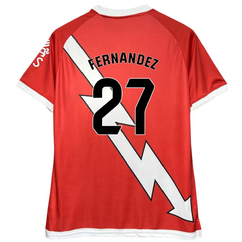 Danxen Heren Pelayo Fernández #27 Wit Rood Thuisshirt Thuistenue 2024/25 T-Shirt