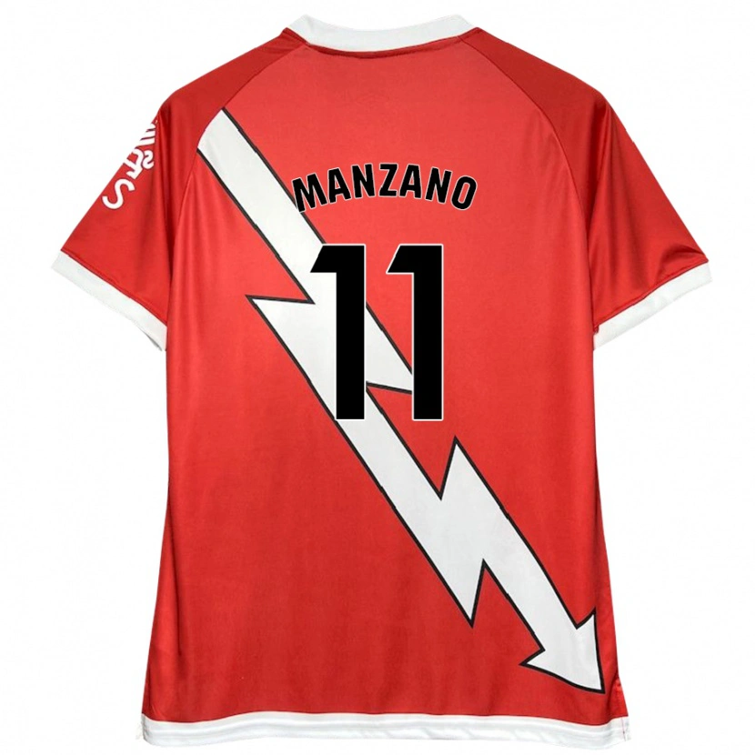 Danxen Heren Sergio Manzano #11 Wit Rood Thuisshirt Thuistenue 2024/25 T-Shirt