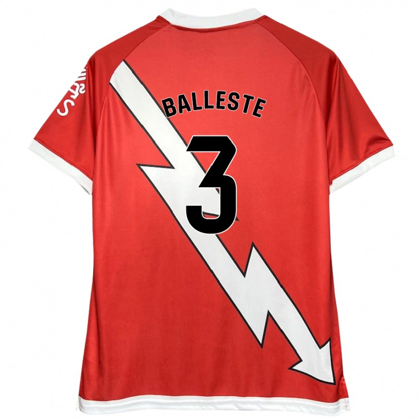 Danxen Heren Laia Ballesté #3 Wit Rood Thuisshirt Thuistenue 2024/25 T-Shirt