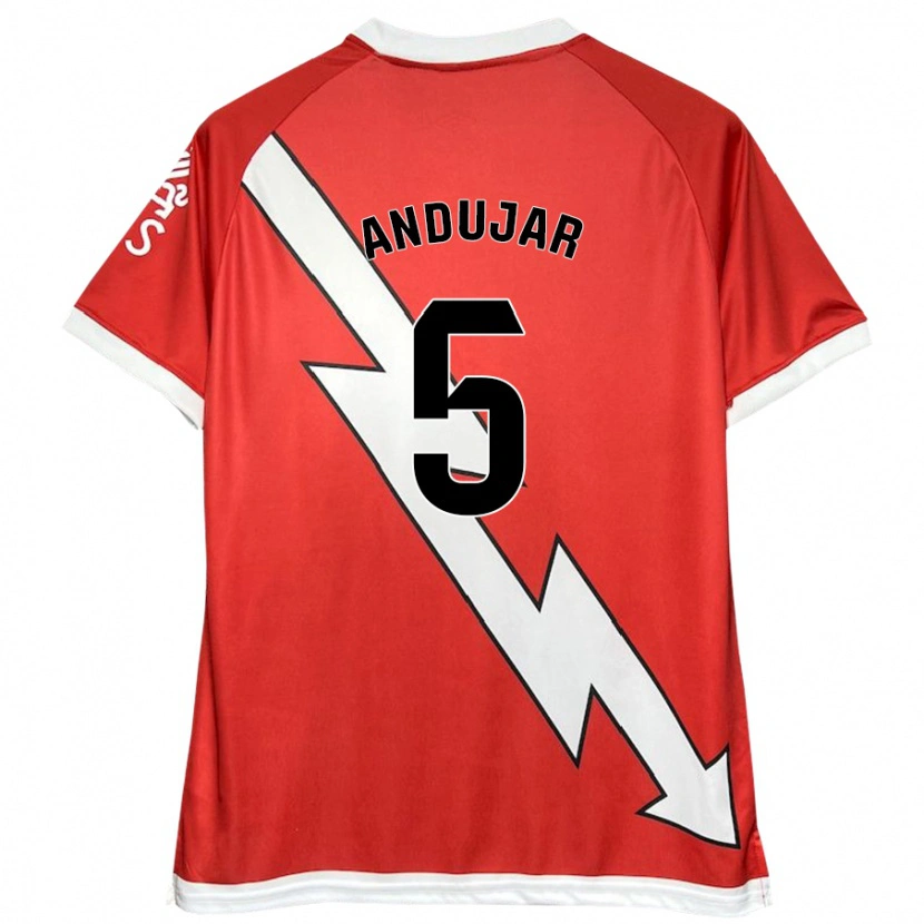 Danxen Heren Paula Andújar #5 Wit Rood Thuisshirt Thuistenue 2024/25 T-Shirt