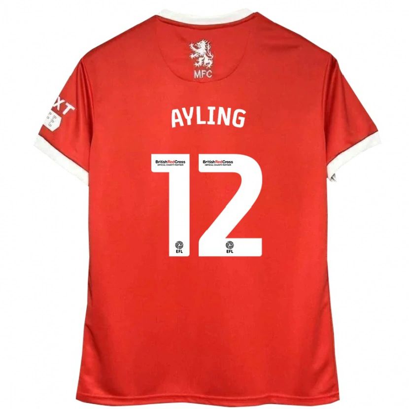 Danxen Heren Luke Ayling #12 Rood Wit Thuisshirt Thuistenue 2024/25 T-Shirt