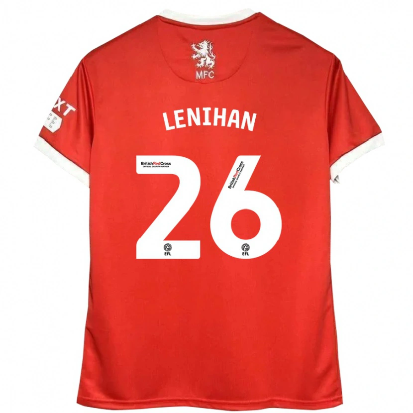 Danxen Heren Darragh Lenihan #26 Rood Wit Thuisshirt Thuistenue 2024/25 T-Shirt