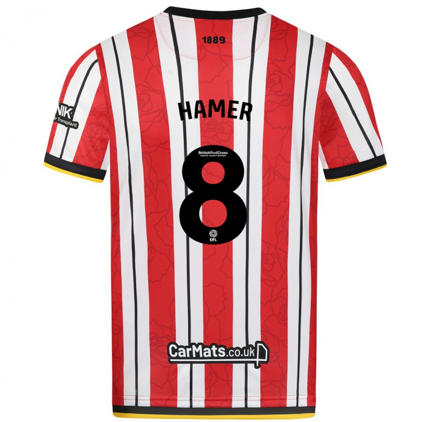 Danxen Heren Gustavo Hamer #8 Rood Witte Strepen Thuisshirt Thuistenue 2024/25 T-Shirt