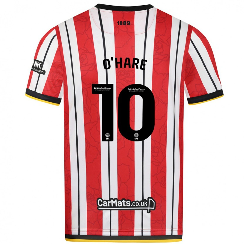 Danxen Heren Callum O'hare #10 Rood Witte Strepen Thuisshirt Thuistenue 2024/25 T-Shirt