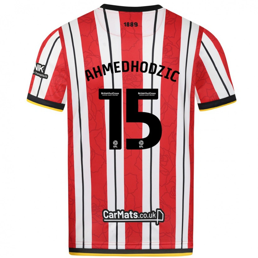 Danxen Heren Anel Ahmedhodzic #15 Rood Witte Strepen Thuisshirt Thuistenue 2024/25 T-Shirt