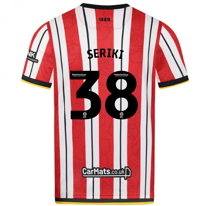 Danxen Heren Femi Seriki #38 Rood Witte Strepen Thuisshirt Thuistenue 2024/25 T-Shirt