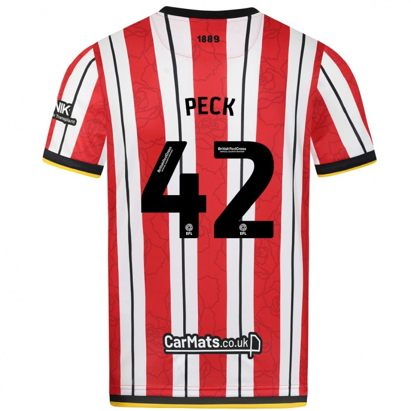 Danxen Heren Sydie Peck #42 Rood Witte Strepen Thuisshirt Thuistenue 2024/25 T-Shirt