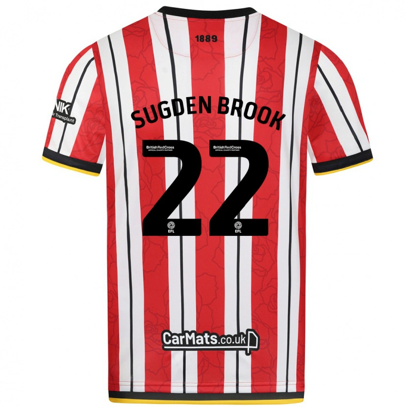 Danxen Heren Darcie Sugden-Brook #22 Rood Witte Strepen Thuisshirt Thuistenue 2024/25 T-Shirt