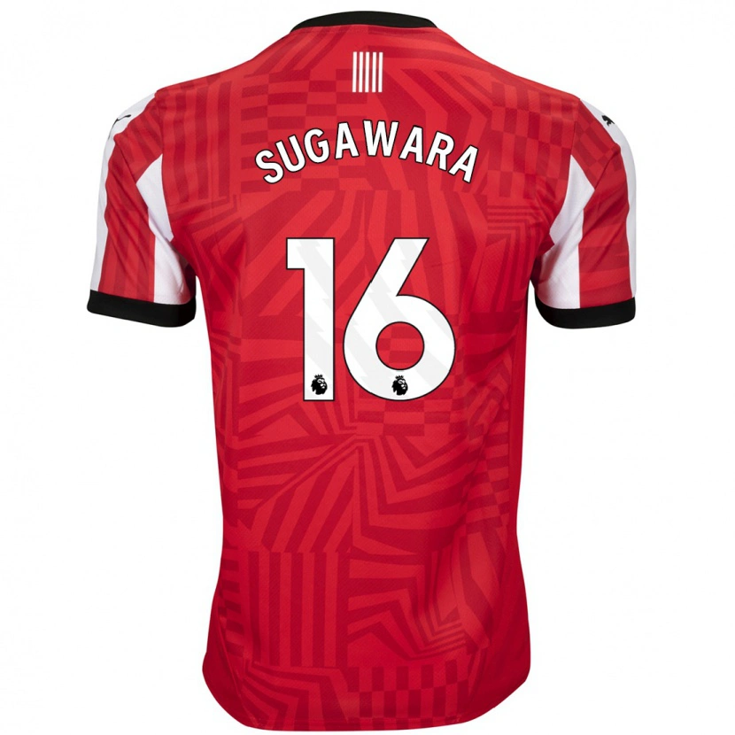 Danxen Heren Yukinari Sugawara #16 Rood Wit Thuisshirt Thuistenue 2024/25 T-Shirt