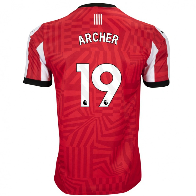 Danxen Heren Cameron Archer #19 Rood Wit Thuisshirt Thuistenue 2024/25 T-Shirt