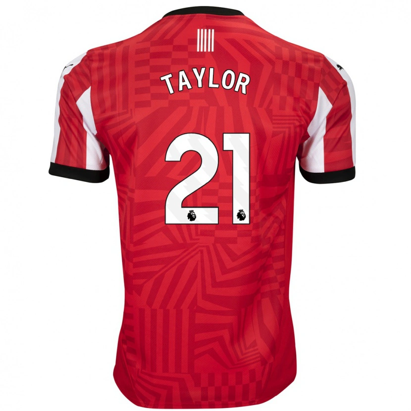 Danxen Heren Charlie Taylor #21 Rood Wit Thuisshirt Thuistenue 2024/25 T-Shirt