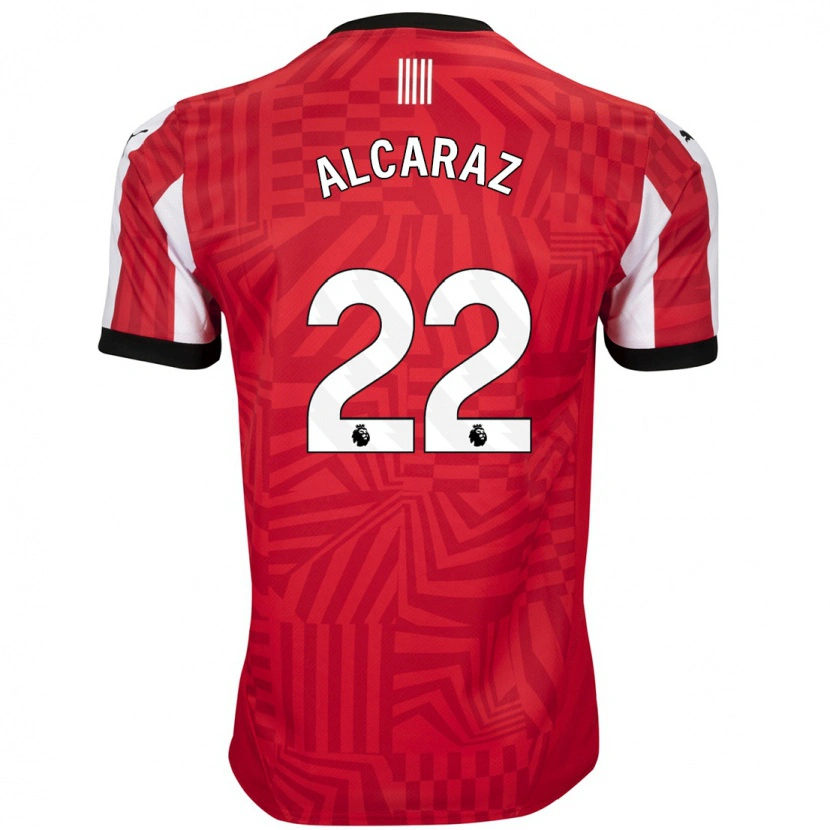 Danxen Heren Carlos Alcaraz #22 Rood Wit Thuisshirt Thuistenue 2024/25 T-Shirt