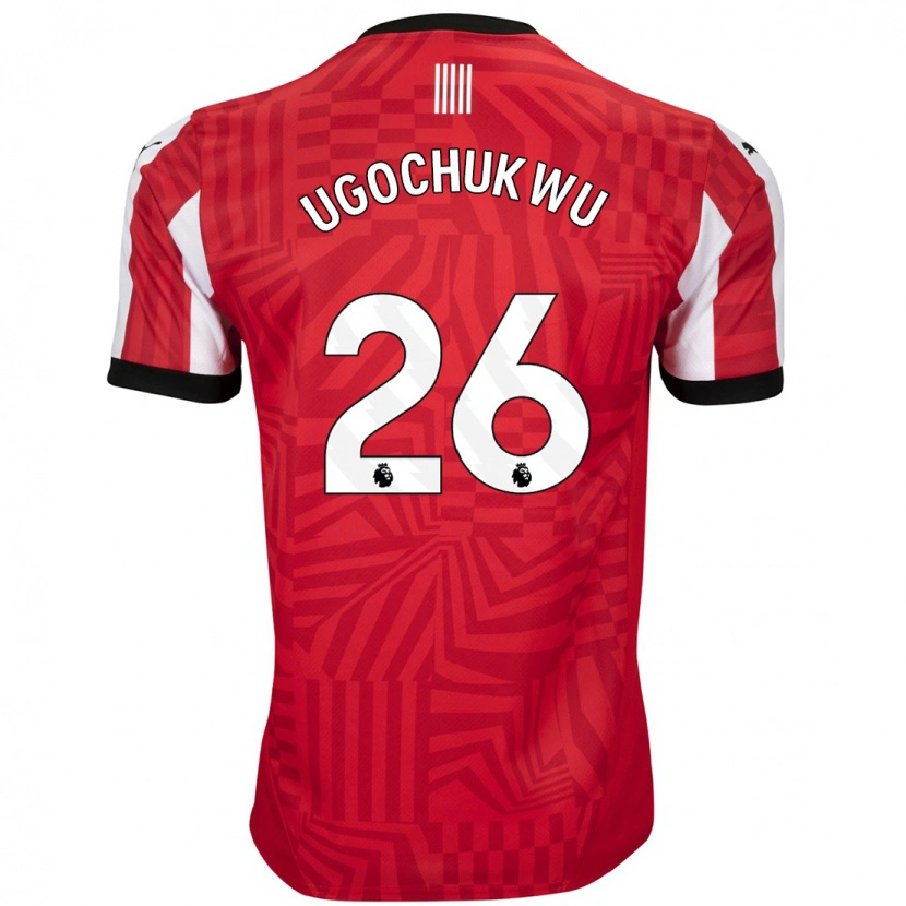 Danxen Heren Lesley Ugochukwu #26 Rood Wit Thuisshirt Thuistenue 2024/25 T-Shirt