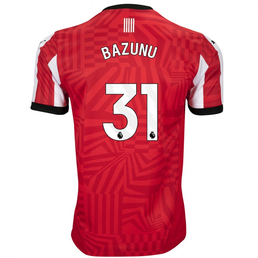 Danxen Heren Gavin Bazunu #31 Rood Wit Thuisshirt Thuistenue 2024/25 T-Shirt