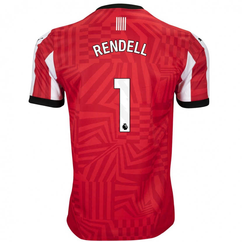 Danxen Heren Kayla Rendell #1 Rood Wit Thuisshirt Thuistenue 2024/25 T-Shirt