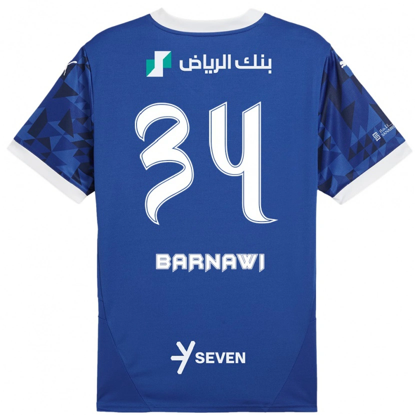 Danxen Heren Saleh Barnawi #34 Donkerblauw Wit Thuisshirt Thuistenue 2024/25 T-Shirt