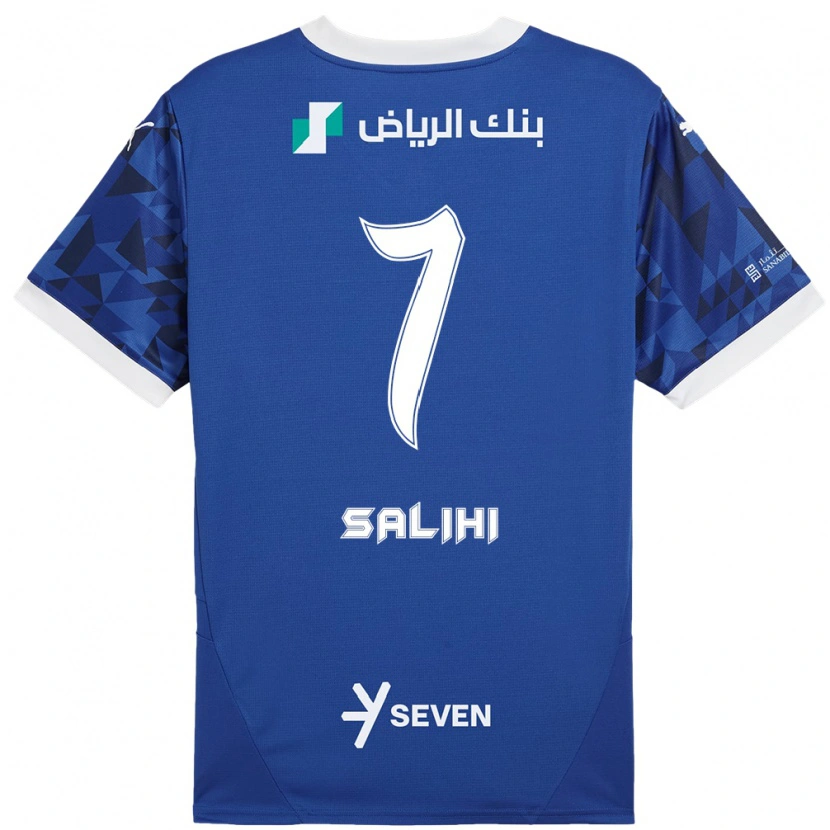 Danxen Heren Shokhan Salihi #7 Donkerblauw Wit Thuisshirt Thuistenue 2024/25 T-Shirt