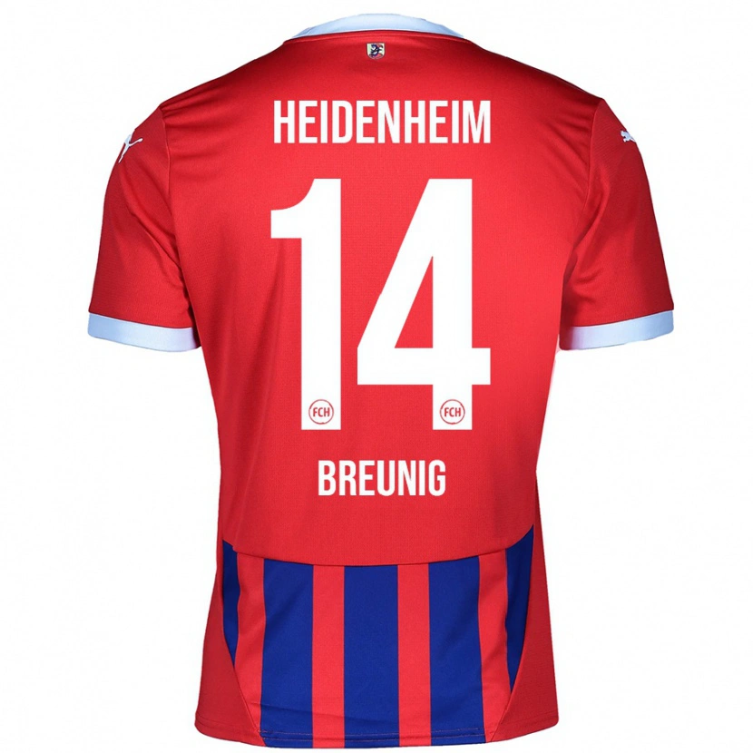 Danxen Heren Maximilian Breunig #14 Rood Blauw Thuisshirt Thuistenue 2024/25 T-Shirt